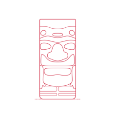 Objects Cocktail Glasses Tiki Mug Sticker Outline Svg File, Free Vectors File